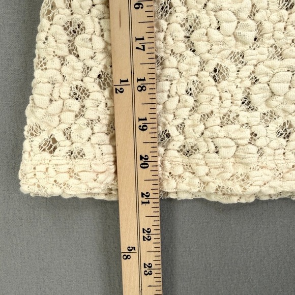 ENZA COSTA Puckered Lace Sleeveless Mockneck Top Women Medium Cream Sheer Luxury - Picture 10 of 12